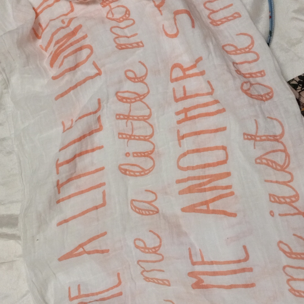 OCEAN DROP DESIGNS 100% Cotton Muslin Swaddle Blanket: Hold Me A Little Longer